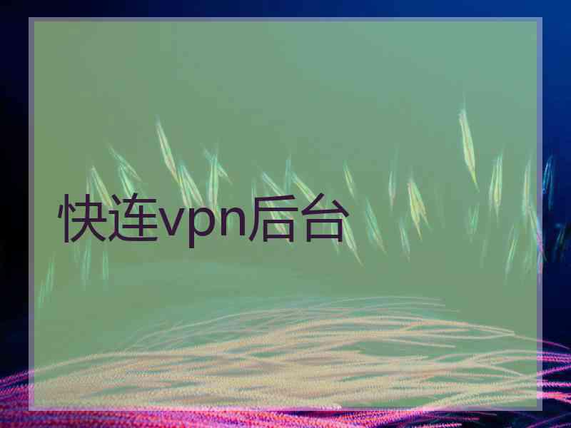 快连vpn后台