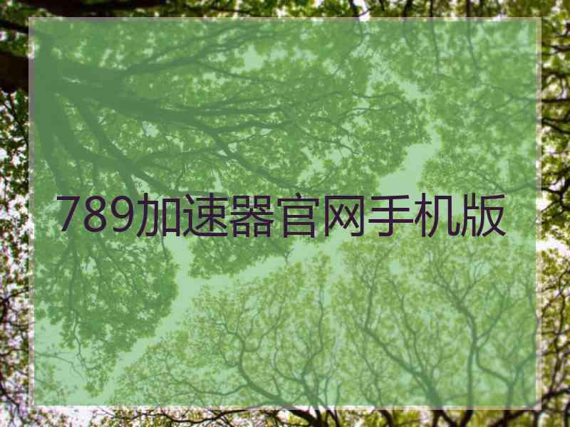 789加速器官网手机版